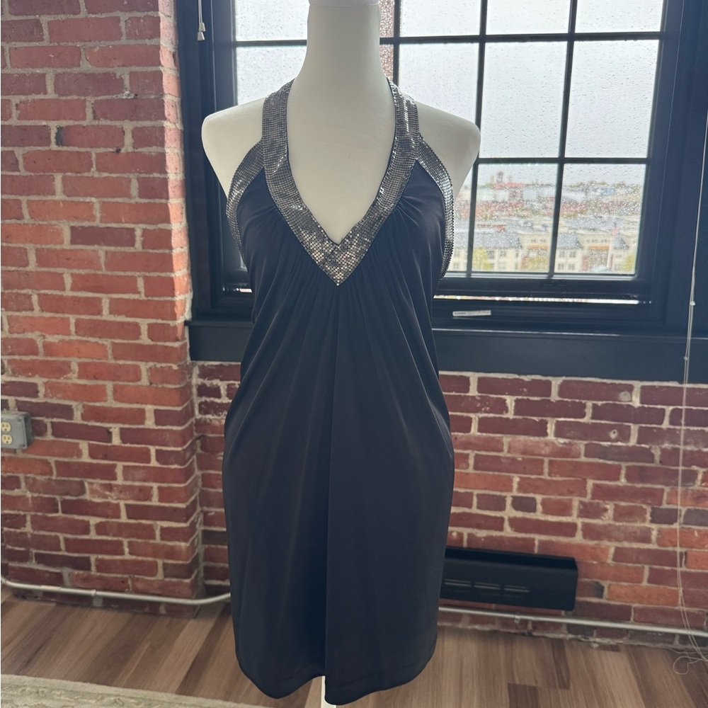 BCBGMaxAzria Black Chemise with Lace Trim